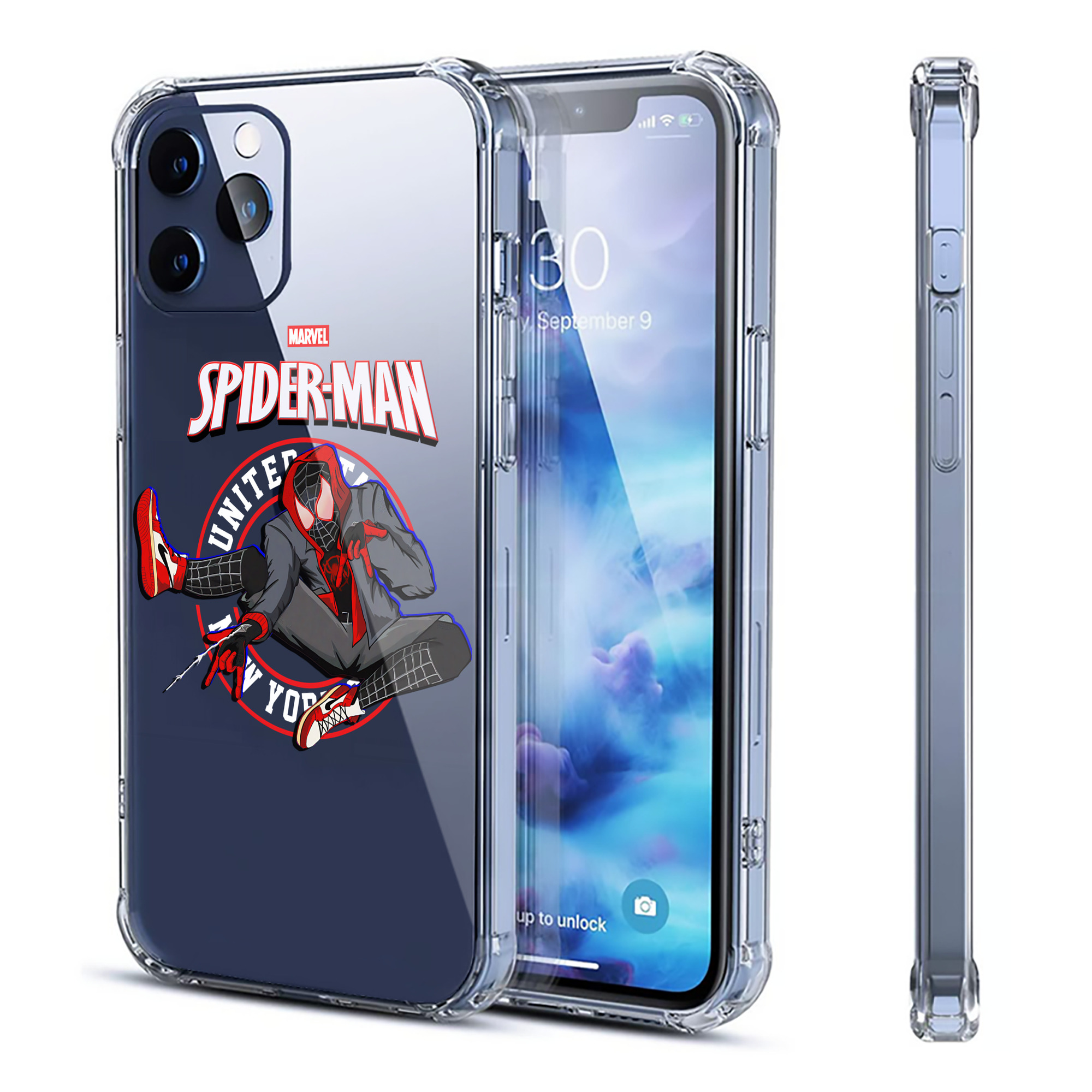 （画像用） Spider Man スパイダーマン 【iPhone 12シリーズ対応】透明スマホケース（クリアソフトケース）